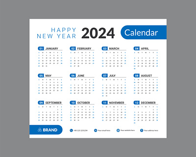 Free Vactor Corporate Calendar Design Template 2030 holiday calendar background best calendar design branding business calendar design graphic design illustration modern calendar