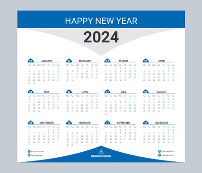 Free Vactor Corporate Calendar Design Template 2030 holiday calendar background best calendar design branding business calendar design graphic design illustration modern calendar