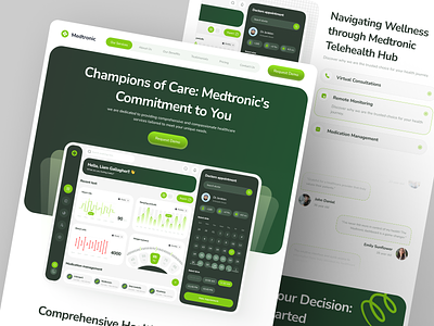 Medtronic - Healthcare Landing Page appointment chart clean cta dashboard design doctor header healthcare landing page medical product design ui ui design uiux ux ux design web design website