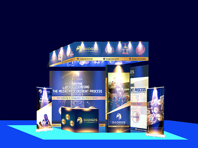 Display Booth for business Conference - Badges & Medals banners standees business conference display business display complete display booth design display booth event branding display booth