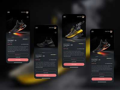 Sneakers App app design graphic design logo typography ui ux