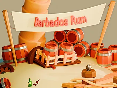 Barbados Rum 3d animation blen blender blender art branding cartoon colors design graphic design illustration illustrator