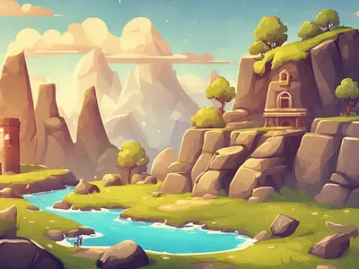 Nature Game Background Illustration Design background casual game graphic design wallpaper