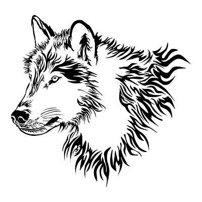 wolf head vector black and white stencil silhouette black and white head silhouette stencil vector wolf