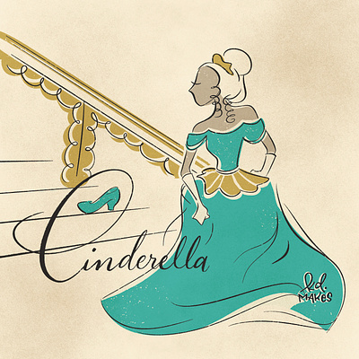 Disember 15 Cinderella animation art calligraphy century cinderella disney fairytale fan illustration kid lettering lit mid modern princess slipper texture
