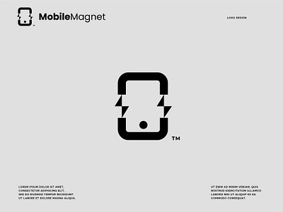 Mobile Magnet brand branding design designer geometric icon logo magnet mobile phone playful simple sladoje