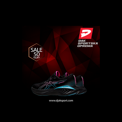 Proposal of an advertising post for sneakers Djak sport branding design graphic design illustration vector