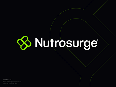 Nutrosurge - Modern, Futuristic, Health, Pills Logo branding design graphic design health logo logotype pill ui