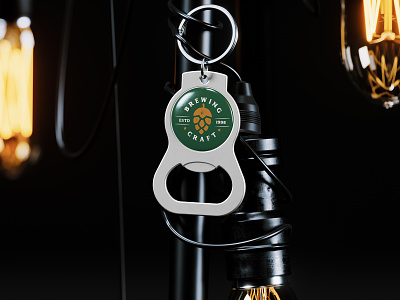 Branded Metal Bottle Opener With Key Ring Mockup PSD beer bottle cap keychain metal mockup opener ring tool
