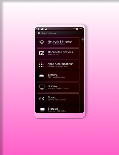 Settings Wine Theme app daily ui minimalistic ui ux wine settings