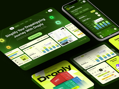 Droply - Shipping Container Monitoring System design global home page landing page mobile shipping ui web web page webiste
