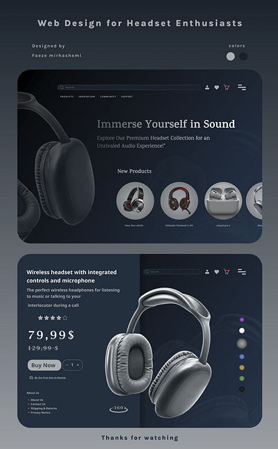 Web Design for Headset Enthusiasts figma graphic design headset ui web design