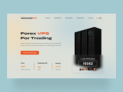 VPS Website Hero Section forex ui uiux vps web design website