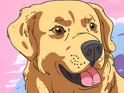 Golden retriever 2 illustration vector