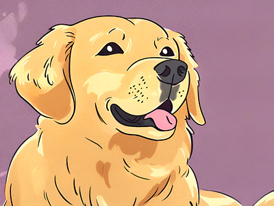 Golden retriever 3 illustration vector