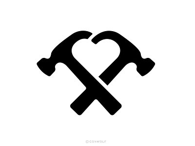 Carecraft Logo Emblem branding brandmark builder carpenter craftsmanship hammer hardware heart icon illustration illustrator love maker passion project renovation tools vector