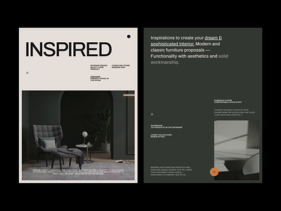 INSPIRED - Website Concept blog chair cms concept design interior design landing page minimalist modern portfolio technology ui ux web web design webdesign website