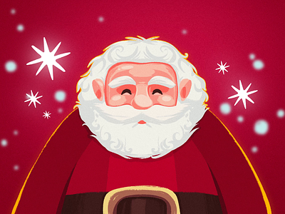 Santa 2d animation character christmas digital festive flat graphic design illustration post procreate texture