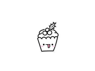 Holly Jolly Cupcake 🧁🎄😋 cartoon cartoon character cartoon illustration cupcake cute cute illustration cuteart drawing holiday holly icon illustration jolly kawaii sticker