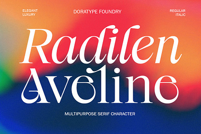Radilen Aveline branding font display font fantasy font fashion font font duo font typeface italic font modern font serif font serif font family typography font