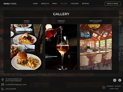 Gallery Page for a Restaurant branding contact form design gallery design gallery page graphic design landing page restaurant design restaurant website ui ux web design