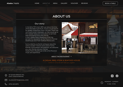 About Us page of the Restaurant Website about us about us page about us page design branding contact form design landing page restaurant website ui ux web design