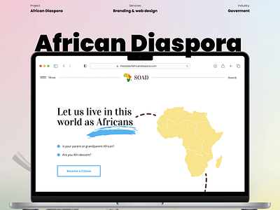 African Diaspora - KYC & Citizenship issuance africa africa website african continent compliance comply advantage government website hero page kyc kyc solution landing page onboarding passport passport system