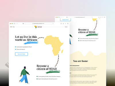 African Diaspora - KYC & Citizenship issuance landing page app design bubble enterprise government government website hero page hero section kyc landing page saas solution web app web design