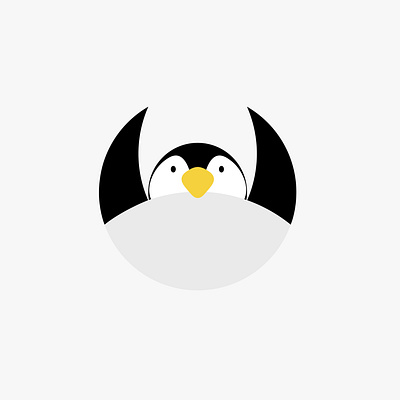 A penguin looking down with his hands raised adobe illustrator graphic design logo logomark m4riuskr