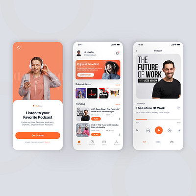 Podcast App Concept Design 3d abstract animation app appconcept appdesign bankingapp branding design dribbleshot figma graphic design illustration logo motion graphics musicapp podcastapp trending ui vector