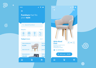 Furniture Shop Mobile App app app design chair colorful web design ecommerce figma furniture furniture store homepage mobile app ui ui design