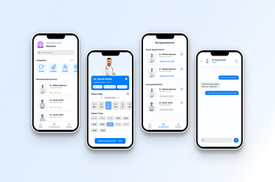 Medical app for online appointments animation app branding design graphic design typography ui ux