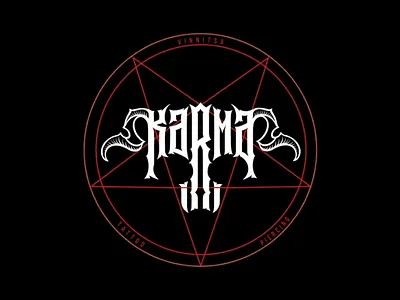 Edgy Elegance: Karma Tattoo Studio's Intricate Emblem animation branding creativity design graphic design illustration logo motion graphics vector