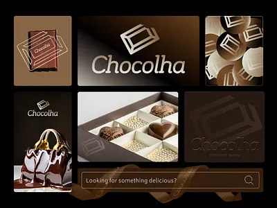 Chocolate Boutique Brand boutique brand branding carlos cusguen chocolate golden icon icon design logo luxury ui visual design