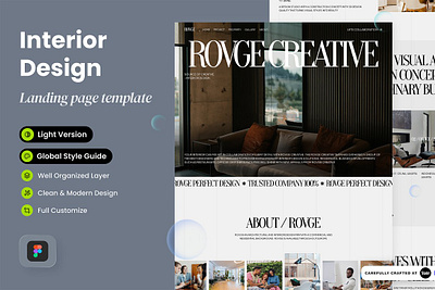 Interior Design Landing Page design kit figma interior design landing page landing page template saas landing sketch startup landing page theme ui ui kit ux web design mockup website design website template