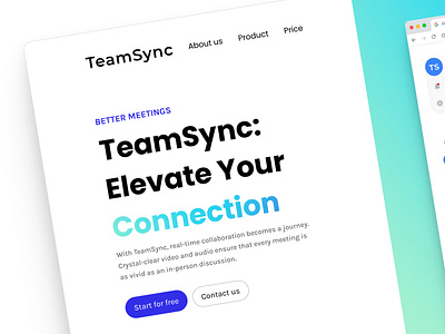 TeamSync_Website (hero) figma graphic design ui