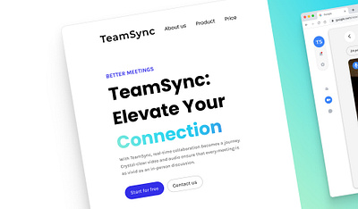 TeamSync_Website (hero) figma graphic design ui