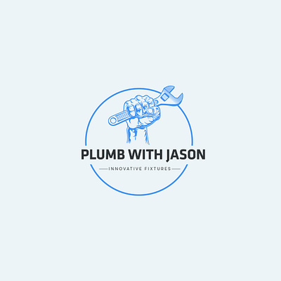 Plum with jason branding clean logo plumber logo plumbing logo vector