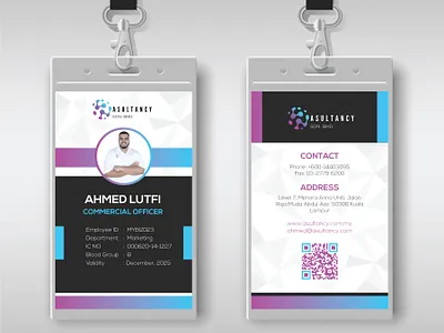 Id Card Design 3d animation graphic design ui