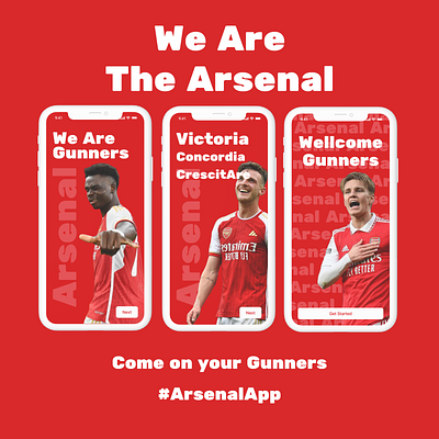 Arsenal App Onboarding app arsenal boarding branding football mobile ui ux