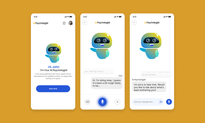 AI Psychologist ai ai app app design app ui design mobile app mobile app design ui