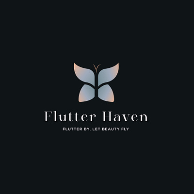 Flutter haven animal logo butterfly logo insect logo vector