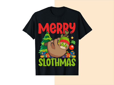 Christmas t-shirt design apparel bundle christmas christmas tshirt design merry christmas sloth tshirt slothchristmas t shirt tshirt unqiue
