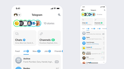 Telegram Mobile App Redesign — Homescreen app dailyui design messages mobile telegram ui