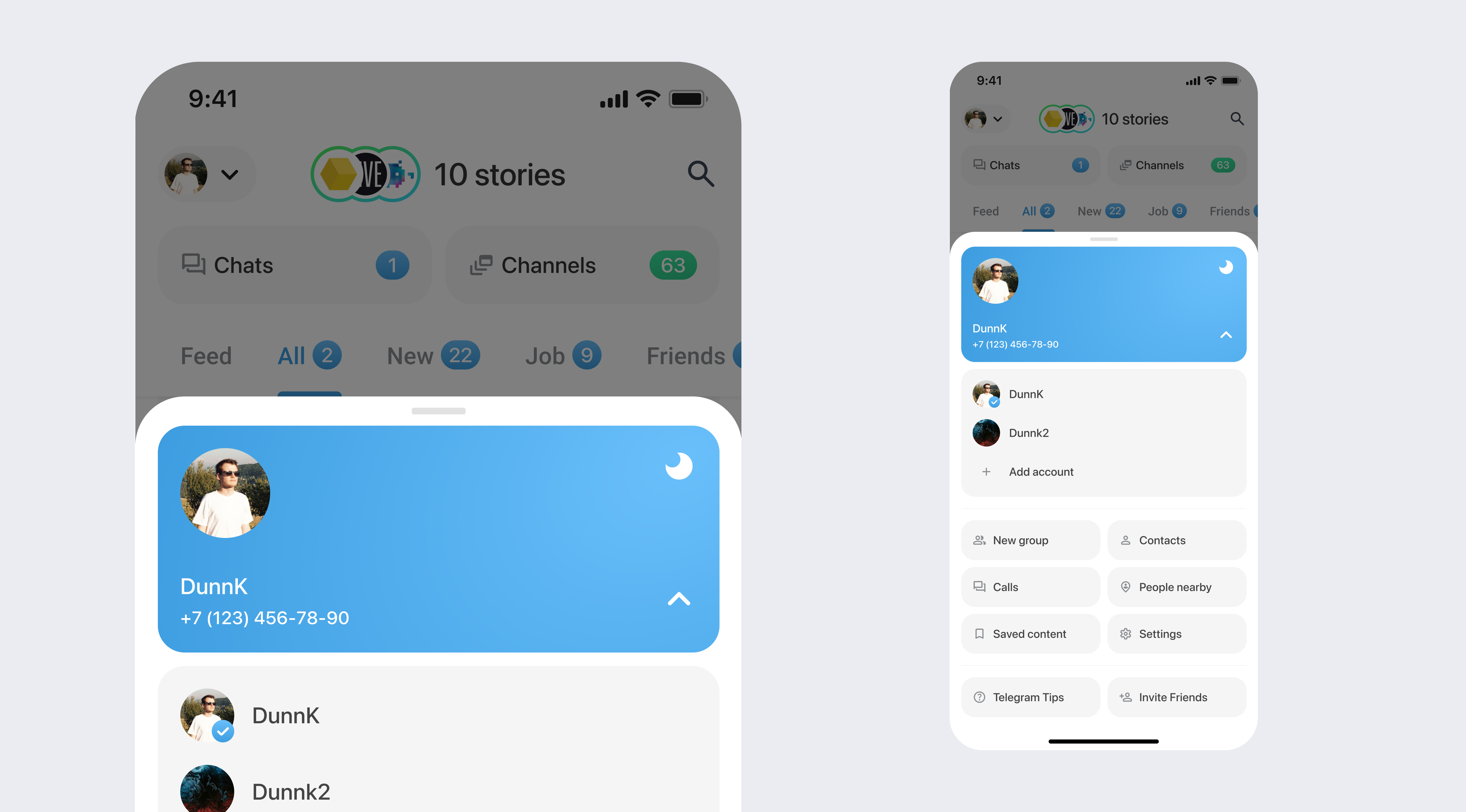 Telegram Mobile App Redesign — Sheet with User Selection app dailyui design messages mobile sheet telegram ui user selection
