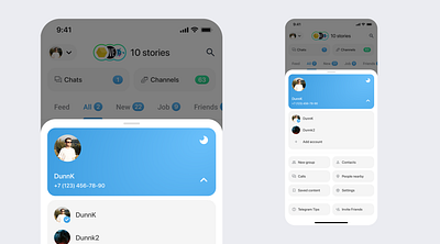 Telegram Mobile App Redesign — Sheet with User Selection app dailyui design messages mobile sheet telegram ui user selection