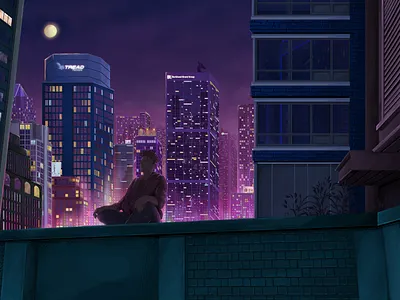 Finding Peace Within Chaos african american background character city cityscape commercial concept art design digital art digital painting film graphic design illustration logo meditation nightlife peace photoshop storyboard wacom