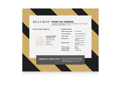 Daily UI (17/100): Receipt daily ui ecommerce email fashion receipt shopping thank you