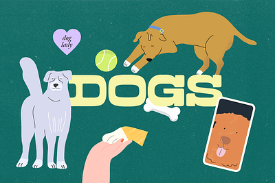 Dogs clipart digitalart dogs illustrations sticker vector
