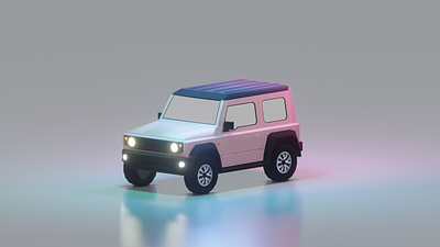 Suzuki Jimny 3D model 3d 3d art 3d design 3d model blender blender3d car model game art game design low poly neon neon pink suzuki suzuki jimny